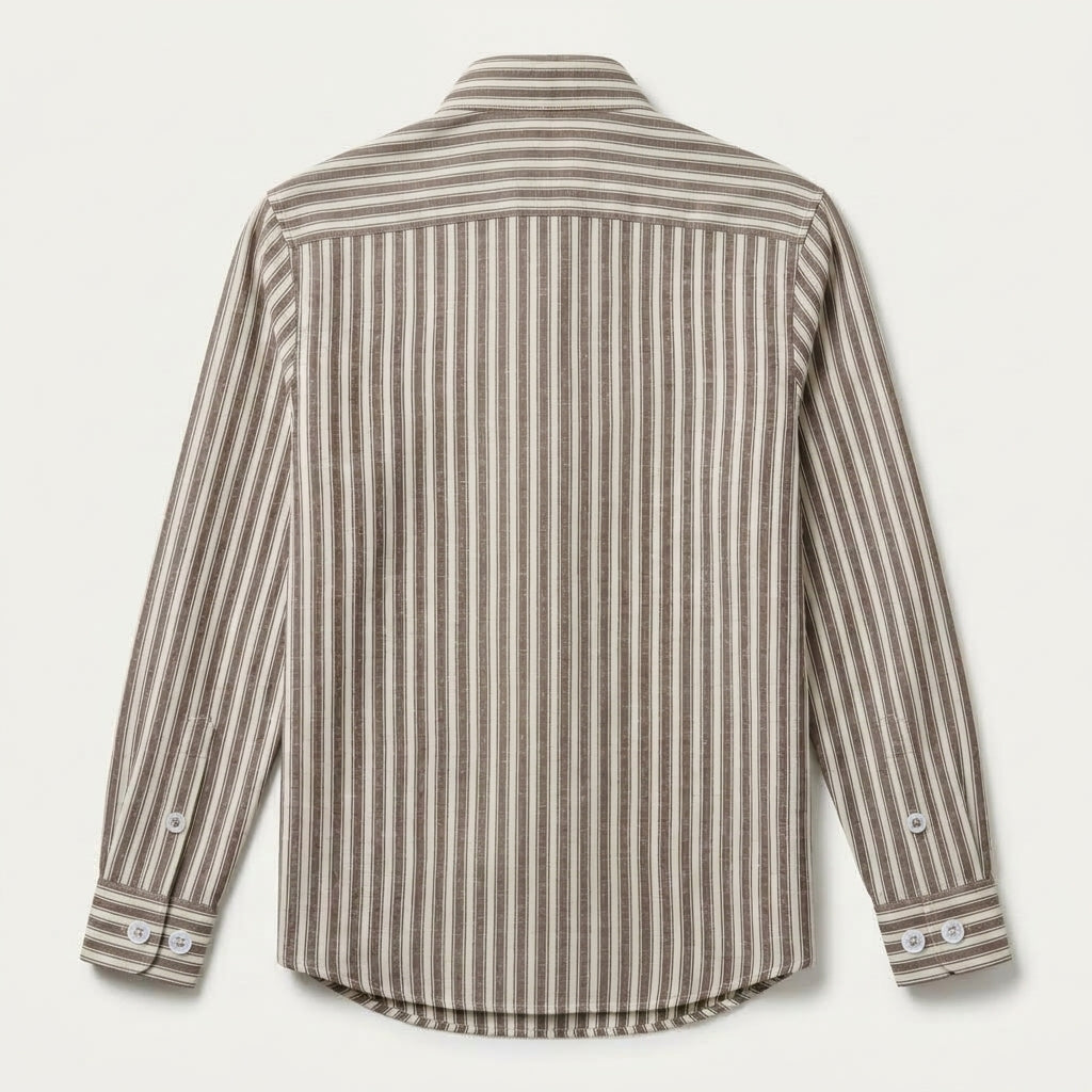 Brown Stripe Linen Shirt