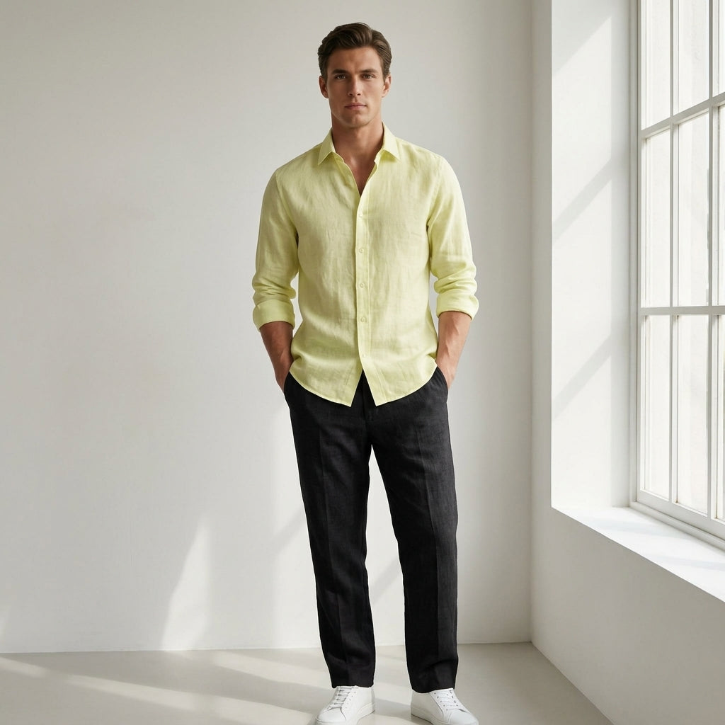 Butter Yellow Linen Shirt