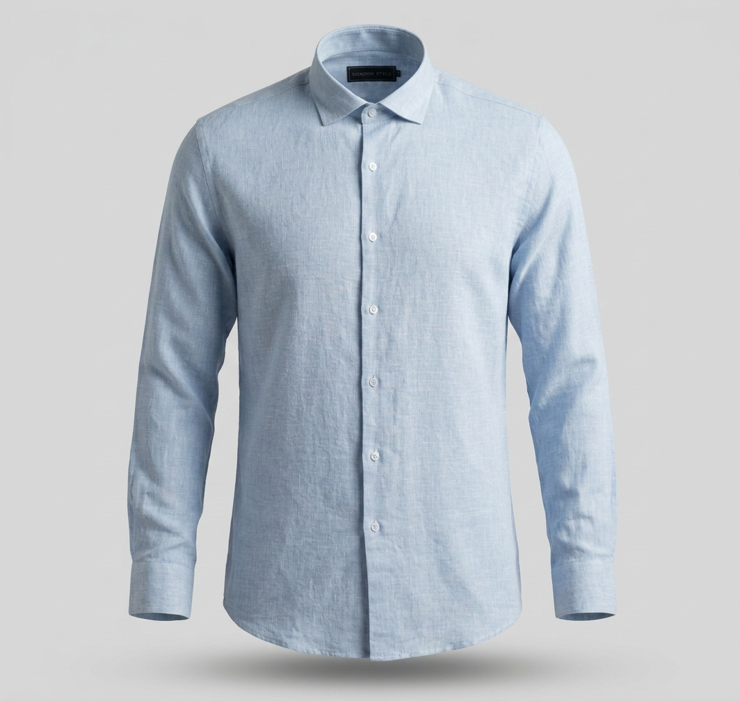 Ice Blue Linen Shirt