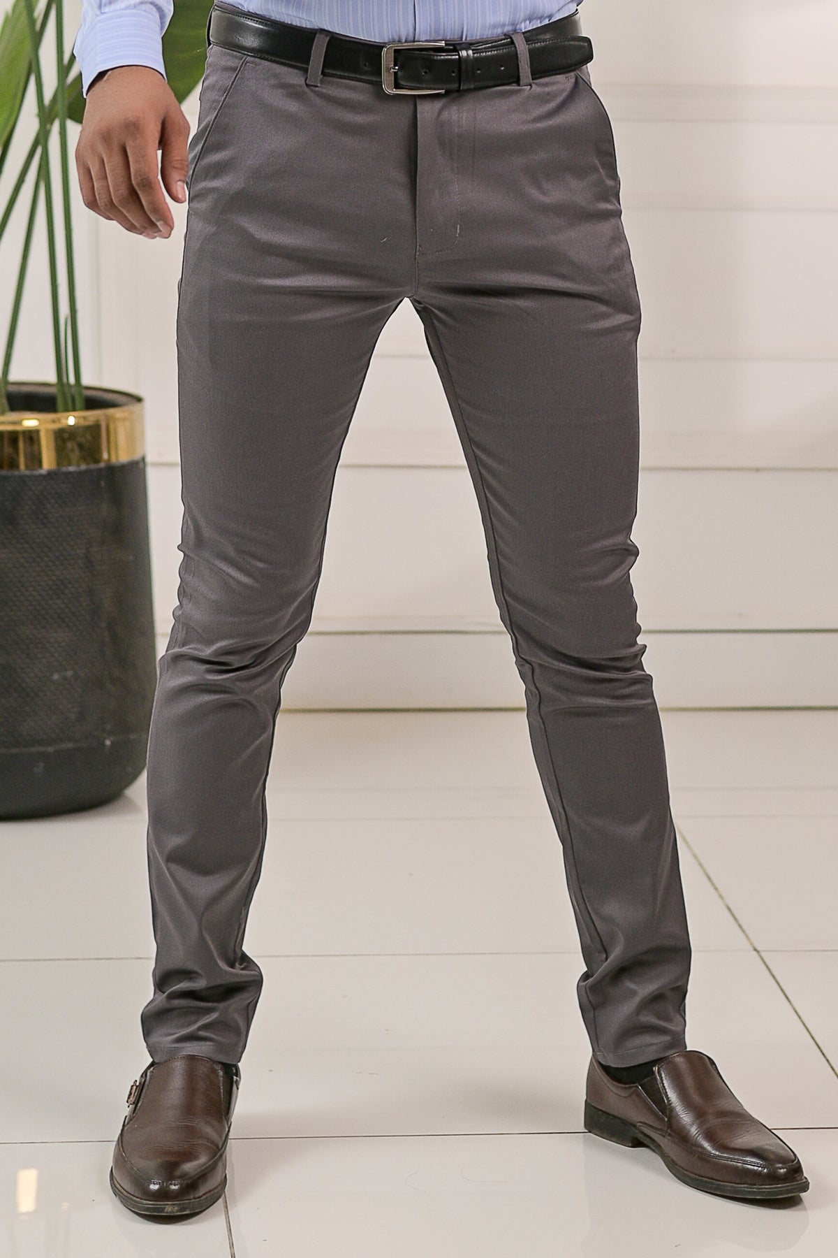 Charcoal Grey Smart Fit Chino