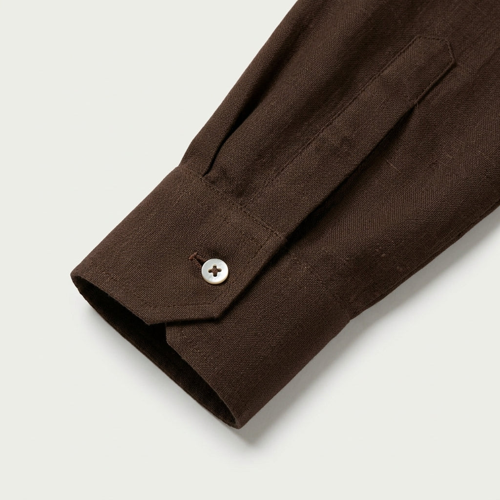 Chocolate Brown Linen Shirt