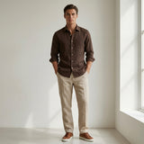 Chocolate Brown Linen Shirt