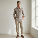 Brown Stripe Linen Shirt