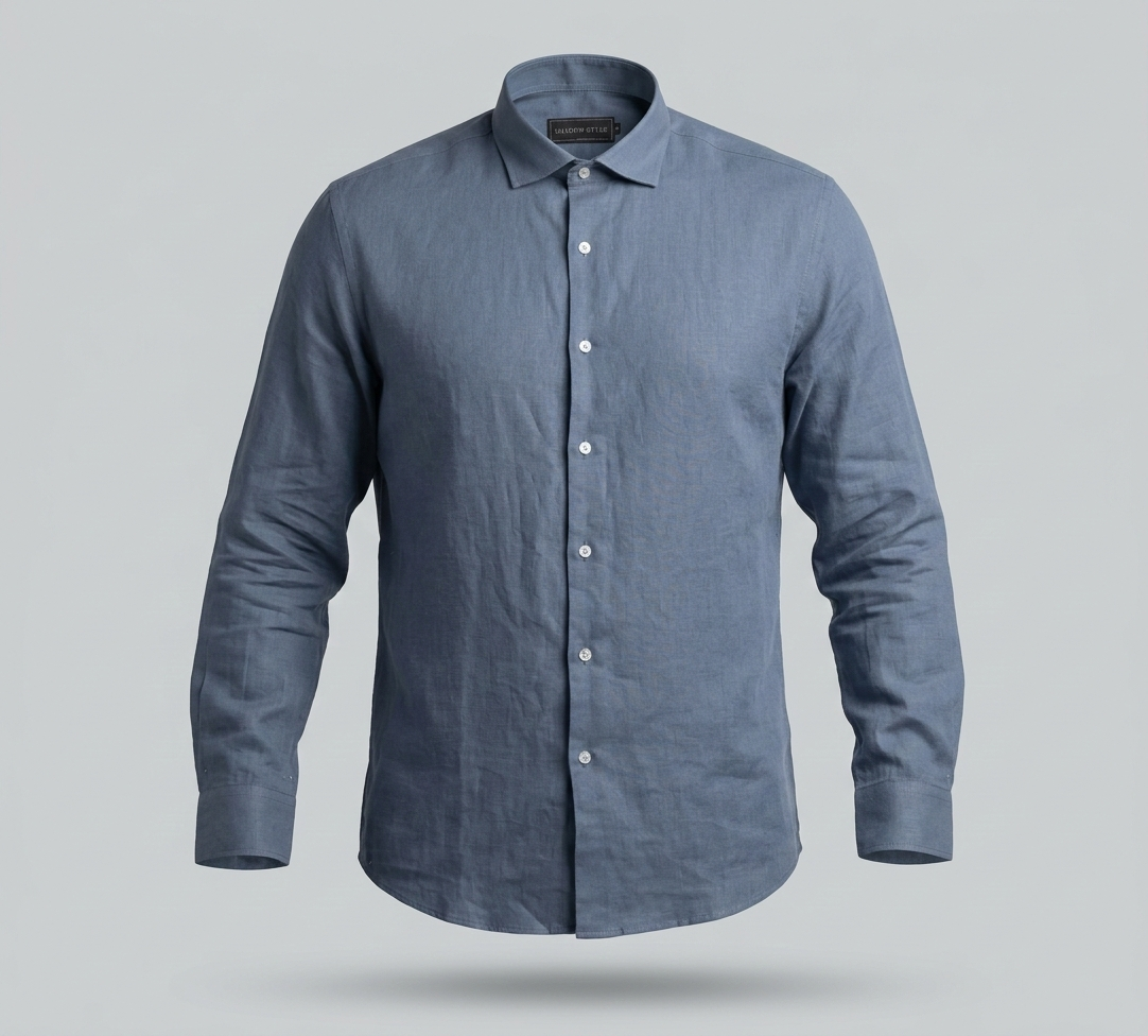Grayish Blue Linen Shirt