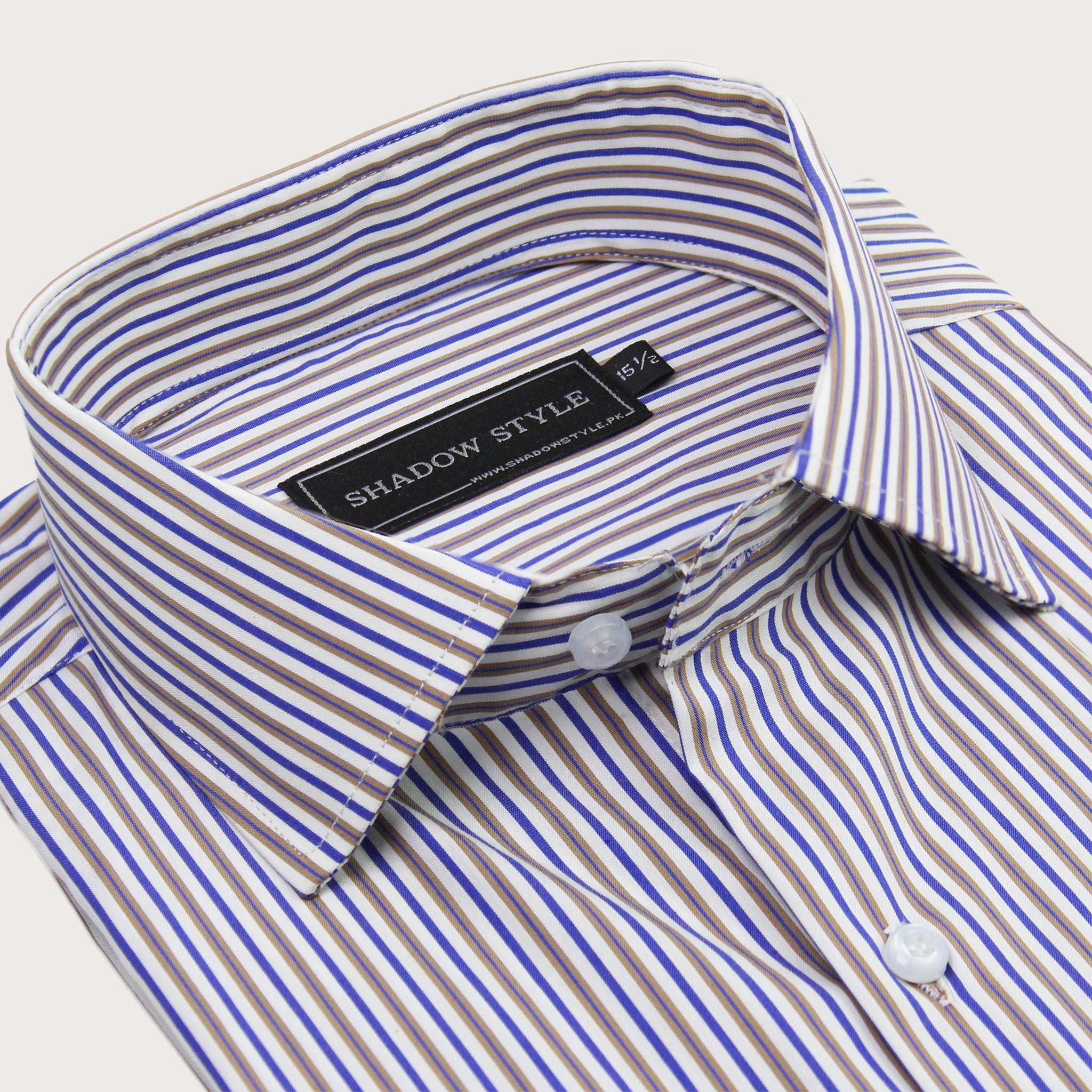Blue & Brown Stripe Shirt