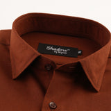 Chocolate Brown Oxford Shirt (Slim Fit)