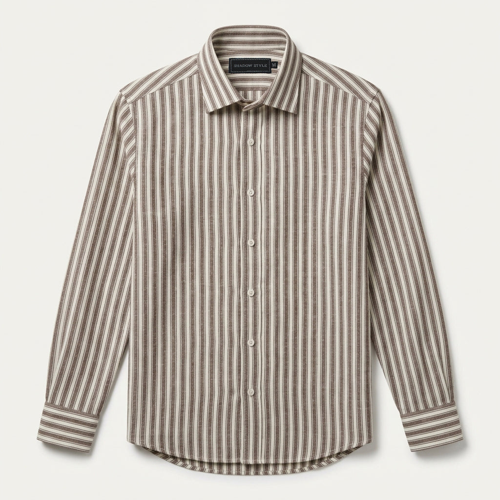 Brown Stripe Linen Shirt