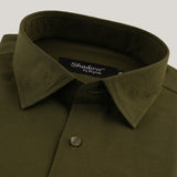 Olive Green Oxford Shirt (Slim Fit)