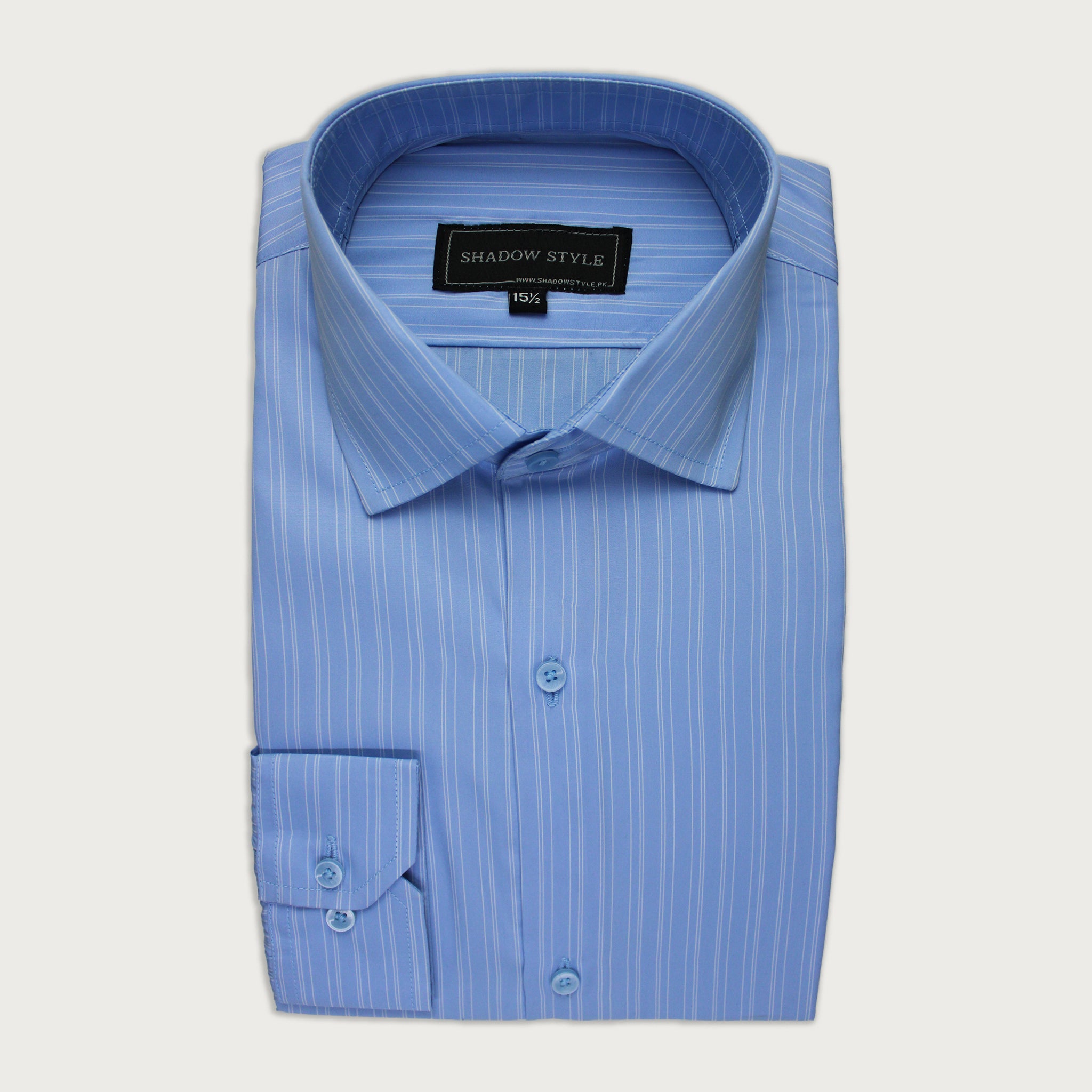 Ice Blue & White Stripe Shirt
