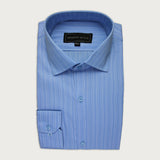 Ice Blue & White Stripe Shirt