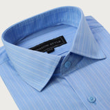 Ice Blue & White Stripe Shirt