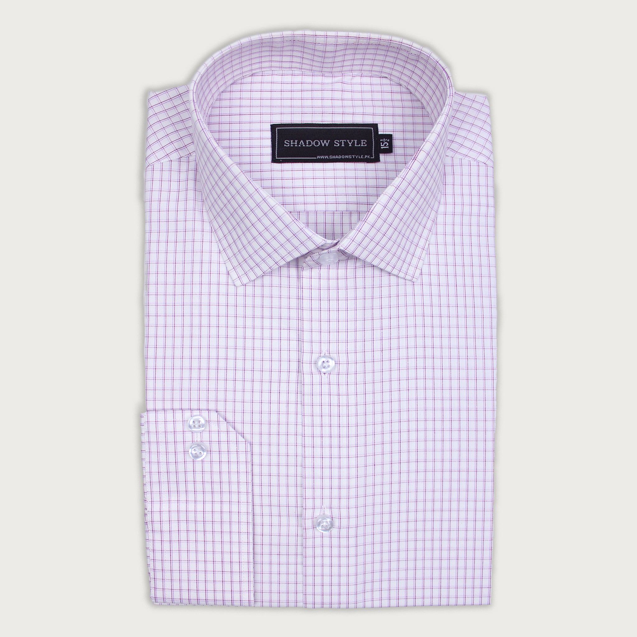 Lavender Check Formal Shirt