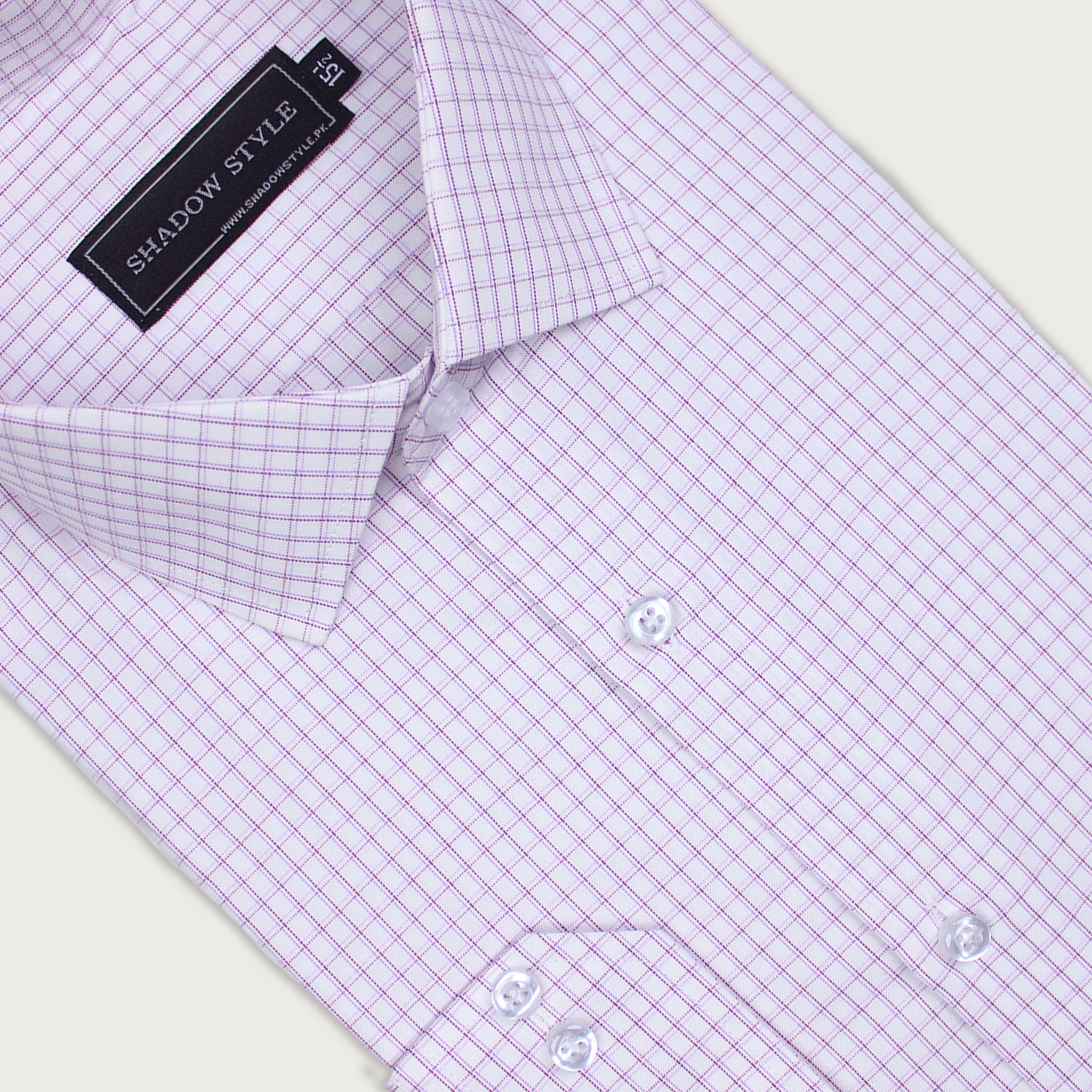 Lavender Check Formal Shirt
