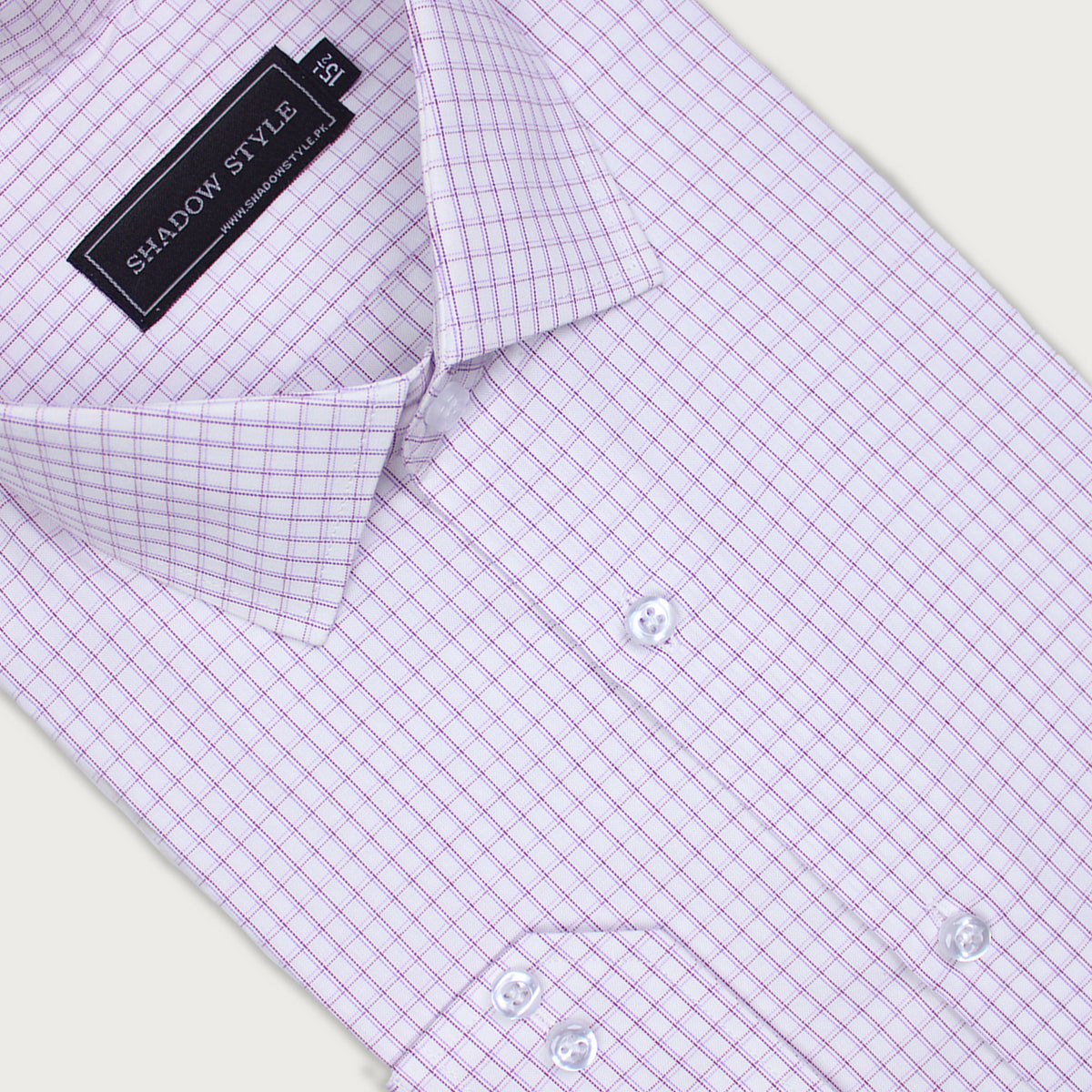Lavender Check Formal Shirt
