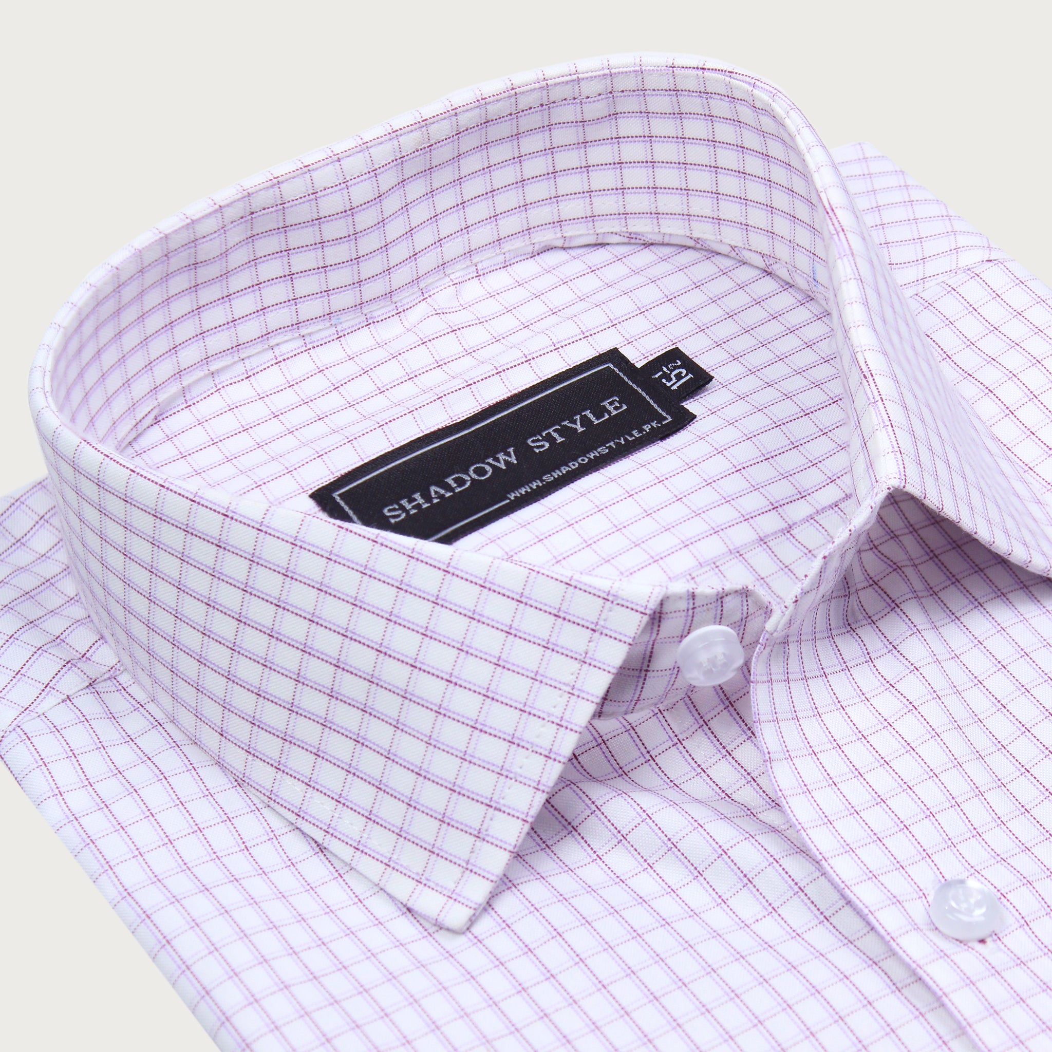 Lavender Check Formal Shirt